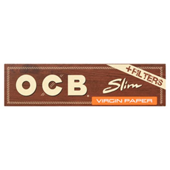 Picture of OCB Brown Virgin Unbleached slim + tips 32s x32